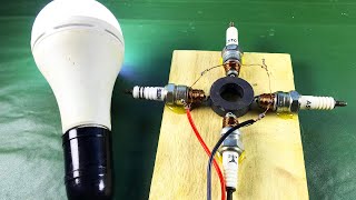 New Ideas Free Energy Generator Self Running Using By Spark Plug 100%