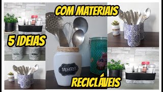 DIY/ 5 IDEIAS DE DECORAÇÃO USANDO MATERIAIS RECICLÁVEIS.