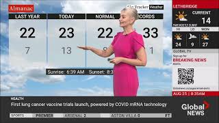 Britt Prendergast - Global Calgary - Weather - Weekend Morning News - Sunday, August 25, 2024.