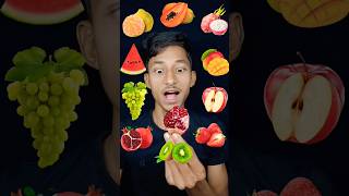 Emoji Fruit Challenge 😍Eating Orenge, Pomegranate, Apple,🍊🍓🍎🍉🍇#fruit #mukbang #shorts