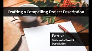 Basics of a Project Description