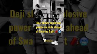 Deji shows explosive power on pads ahead of Swarmz fight #youtubeboxing