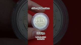 2€ Riga capitale cultura lettonia 2014 bellissima veduta della città #collectible #numismatics #coin