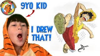 9yo Autistic Savant Draws - Monkey D Luffy | One Piece