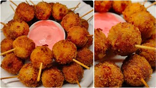 बटाट्याचे व्हेज लॉलीपॉप | पोट्याटो लॉलीपॉप | Instant Crispy Potato Lollipops Recipe | Asha Maragaje