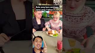 perbedaan bule yang tinggal 1 minggu sama yang 1 tahun #food #mukbang #bulecintaindonesia