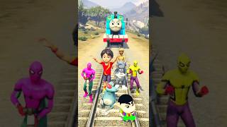 GTA V: BEN 10 SAVING SHIVA,OGGY, SHINCHAN, SPIDERMAN,TOM FROM THOMAS TRAIN #shorts