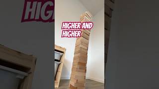 Building a Huge Jenga Tower Timelapse Challenge  #jenga #jengatower #jengachallenge