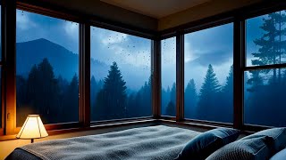 Cozy Bedroom😴 Rain outside the window helps to deep sleep and relax | Rain sound for sleep