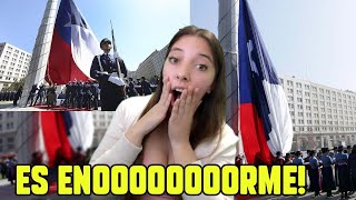 ✅IZAMIENTO de la BANDERA de CHILE POR MES PATRIO! *REACCION* 😁