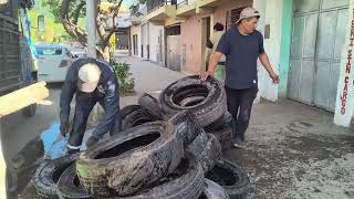 Retiraron 500 neumáticos fuera de uso de una gomería en la Av. Delgadillo