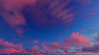 ( CGI 4k Stock Footage ) Romantic purple epic sunset clouds