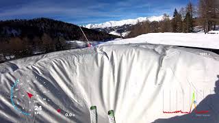 Ski jump on the big air cushion @ Folgarida Marilleva Snowpark