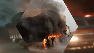 BURNING TRUCK ON HIGHWAY FOR 4 KM BEFORE BEING STOPPED