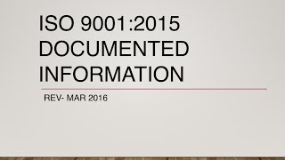 ISO 9001 2015 Documented Information