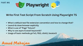 #6. Write First Test Script From Scratch Using Playwright TS | #playwright