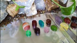 Colorful Naturall Agate Pack 14pcs Just 20$ عبوة من 14 لون من العقيق المعدني الطبيعی No.101