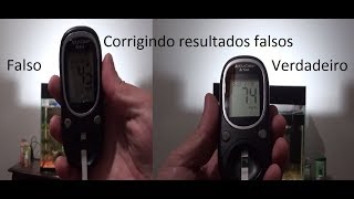 Corrigindo resultado falso do medidor de glicemia