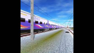 Indian train crossing3d Mahamana 
crossing icf train itc