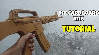 How to make CARDBOARD M16 | diy cardboard gun