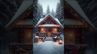 🏠 Christmas Cabin, Snowfall & Twinkling Lights ❄️ Cozy Holiday Ambience 🎄 #christmas #relax