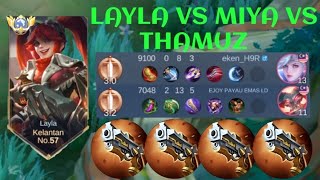 LAYLA VS MIYA❗BUILD ONE SHOT ENEMY DELETE! BEST DAMAGE | build top 1 global Layla