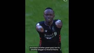 Arsenal vs Liverpool le plus beau but de sadio mane en Angleterre