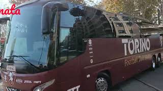 Pullman del Torino fc ecco l'arrivo allo stadio #osservatoriogranata