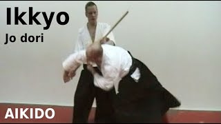 Aikido - IKKYO - jodori, defense against jo (staff), by Stefan Stenudd in 2003