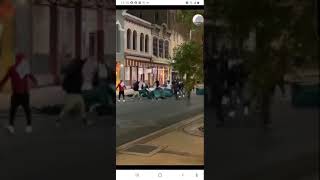 San Antonio peaceful protest 2020. Ends up breaking Whataburger's windows and then some..