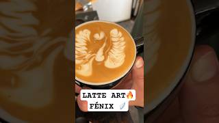 LATTE ART🔥 beauty fénix at latte #barista #latte #baristadaily #latteart