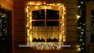 Lichterkette warmweiß mit Programmen zur Weihnachtsbeleuchtung außen