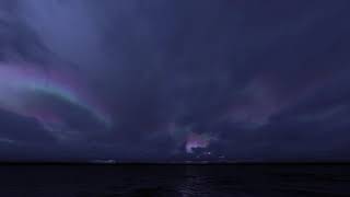 ( CGI 4k Stock Footage ) Rainbow blue magenta aurora borealis