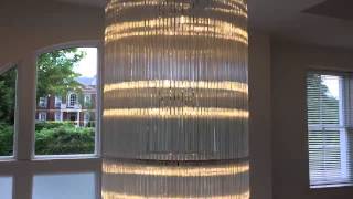 Custom Bespoke Led Glass Rods Chandelier 3m by First Class Lighting Ltd