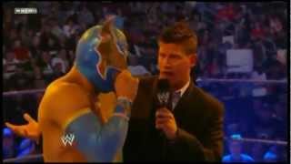 Sin Cara talks at SmackDown! (9.9.11)