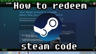 How to redeem steam code