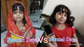 Normal Days Vs Navartri Days I Funny Video I Navartri Special I Kidz ideas with Ananya