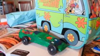 Teaser of Pine Wood Derby Scooby Mystery Machine