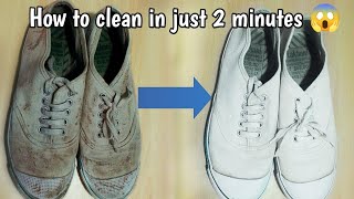 How to removed yellow stains in your shoes using Zonrox // How to clean shoes