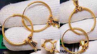 light weight gold hoop earrings designs with price // gold bali latest designs with weight and price