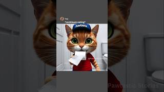 Cat is eating toilet paper #shorts #cat #cutecat #funny #ai