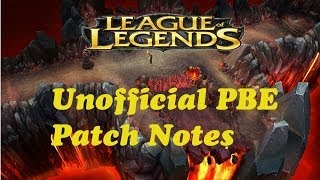 Unofficial PBE Patch Notes for 16/12/2013