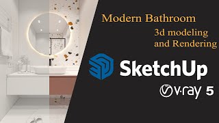 Modern Bathroom | Sketchup tutorial | Vray 5 Sketchup #1