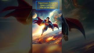 Superman flying in space with the Sun at his back Comic illustration.#music #aiart #superman