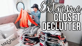 HUGE CLOSET DECLUTTER | EXTREME CLEAN AND ORGANIZE WITH ME