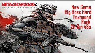 MGS4 | NG | Big Boss Hard Foxhound Rank | No Saves Speedrun in 2h 8m 48s