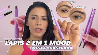 Testando Lápis de Sobrancelhas 2 em 1 MOOD Ruby Rose CHANFRADO: Retrátil + Escova [com Comparação]