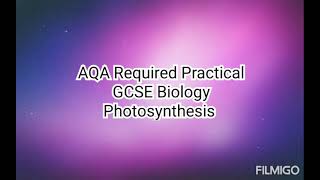 Photosynthesis. AQA Required Practical. GCSE  Biology. Paper 1.