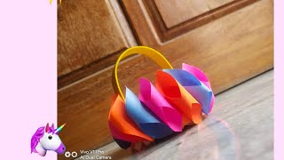 How to make paper basket I Step by step basket I easy crafts idea I Kidz ideas with Ananya