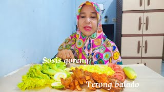 Mukbang sosis goreng.terong balado dan lalaban‼️enaaak banget❤️